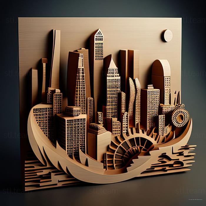 3D model st city skyline (STL)